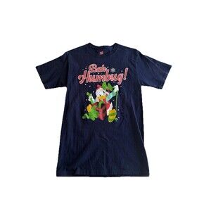 Disney T Shirt Mens Sz Small blue Grumpy Bah-Humbug Donald duck